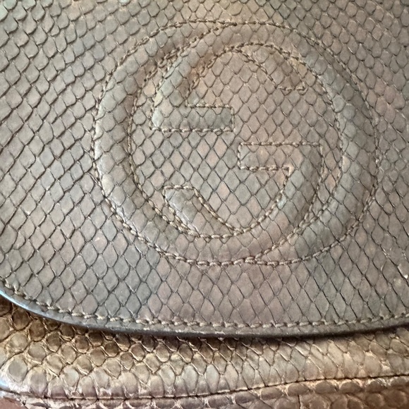 Gucci Snake Skin and Gold Chain Cross Body Purse - Picture 3 of 5